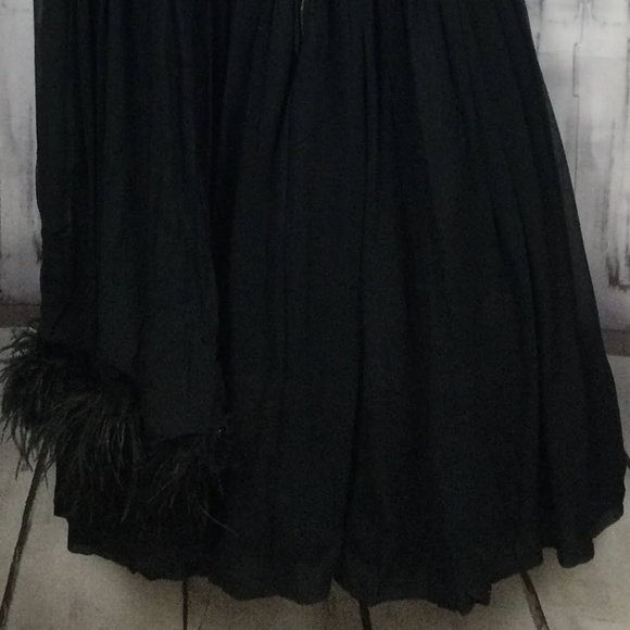 Vintage 50s Elinor Gay Black Cocktail Dress S - Picture 8 of 13